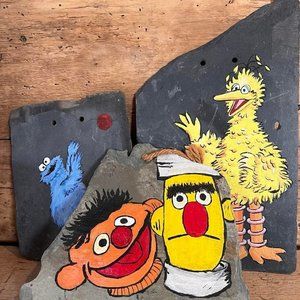 Sesame Street Handpainted Vintage Characters on Slate Hangers